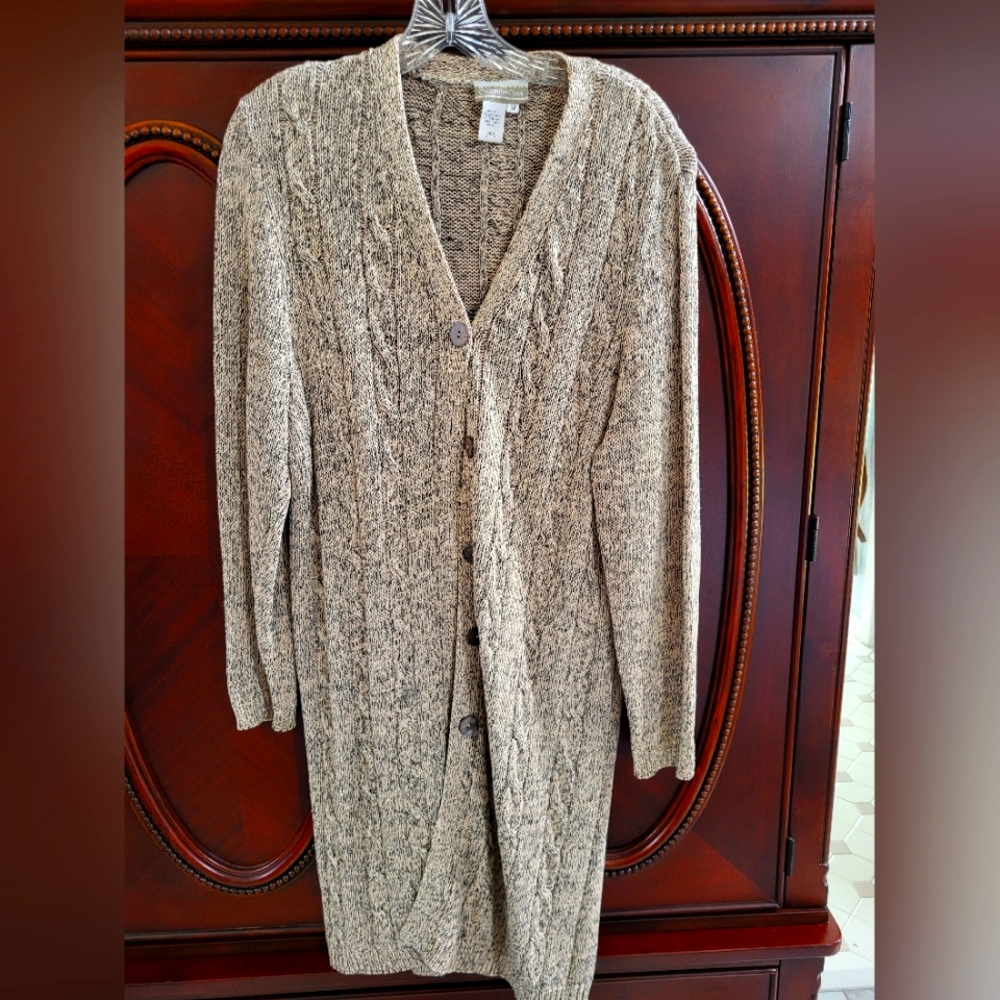 Coldwater Creek Long sweater jacket sz medium
